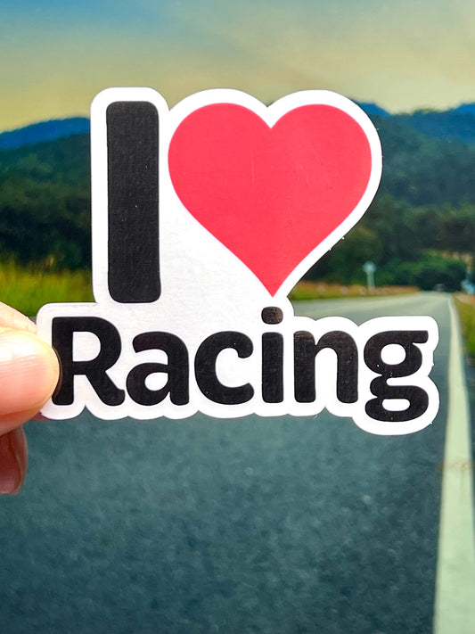 I Love Racing Sticker | I Heart Racing Vinyl Sticker |  Need for Speed | Racer Sticker