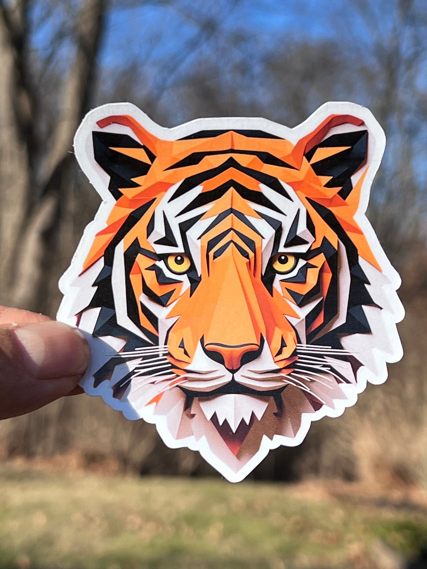 Geometric Tiger Head Vinyl Sticker