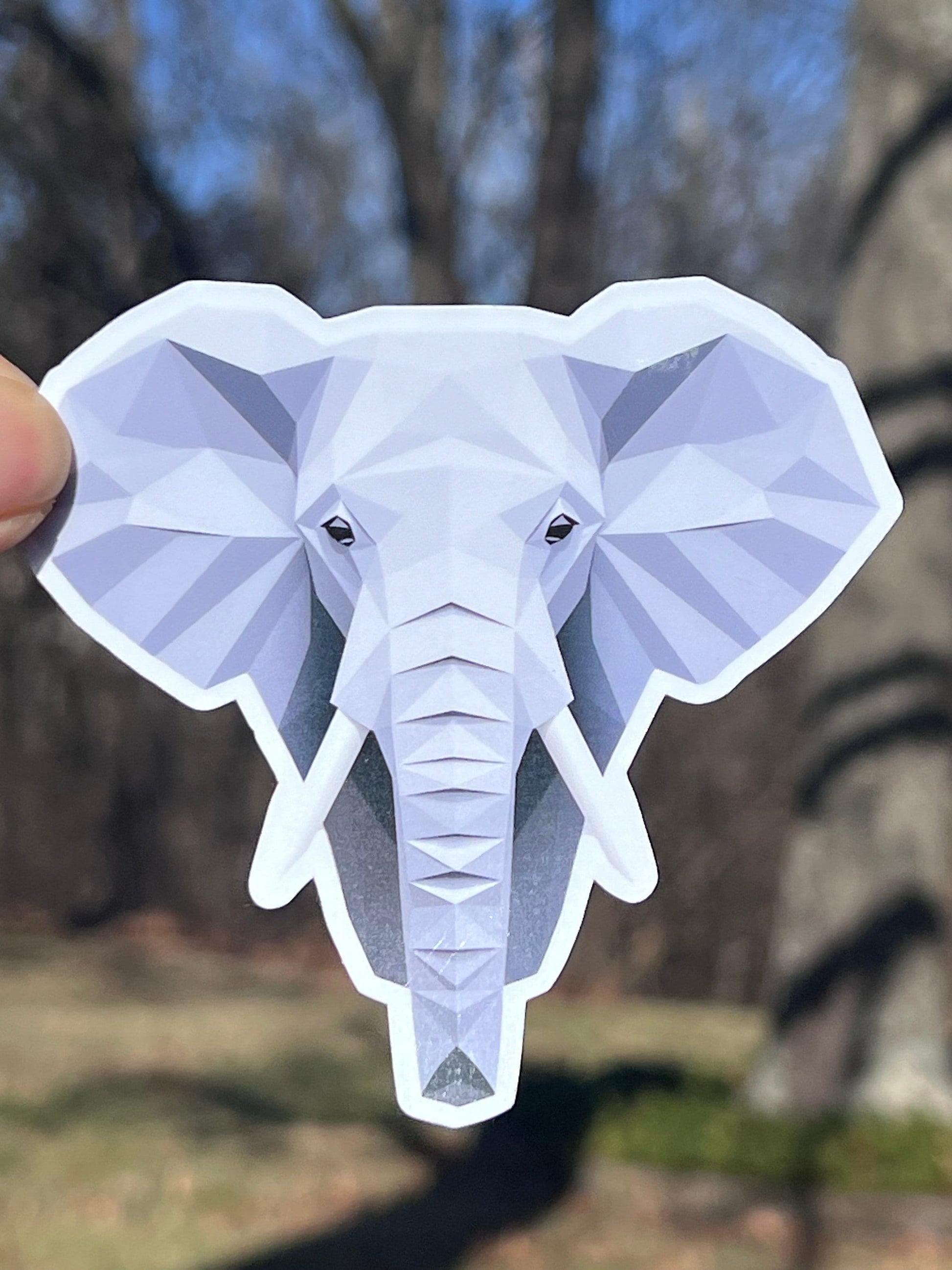 Geometric Elephant Vinyl Sticker