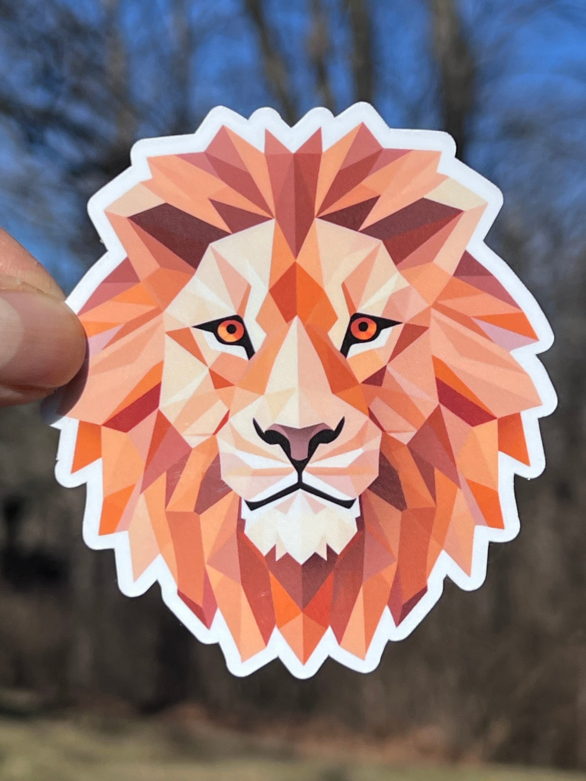 Geometric Lion Head Vinyl Sticker