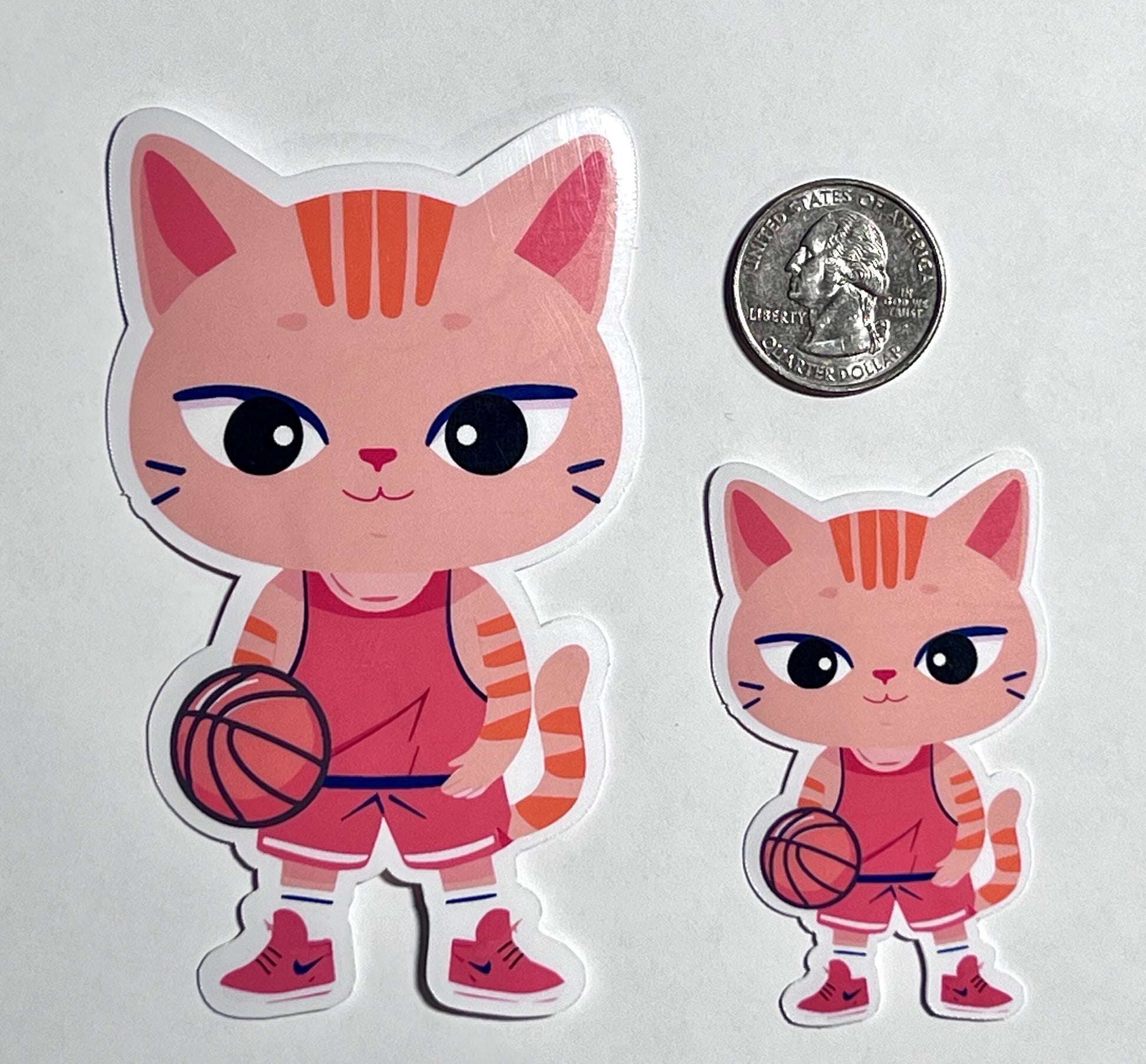 Basketball Cat Vinyl Sticker image 2
