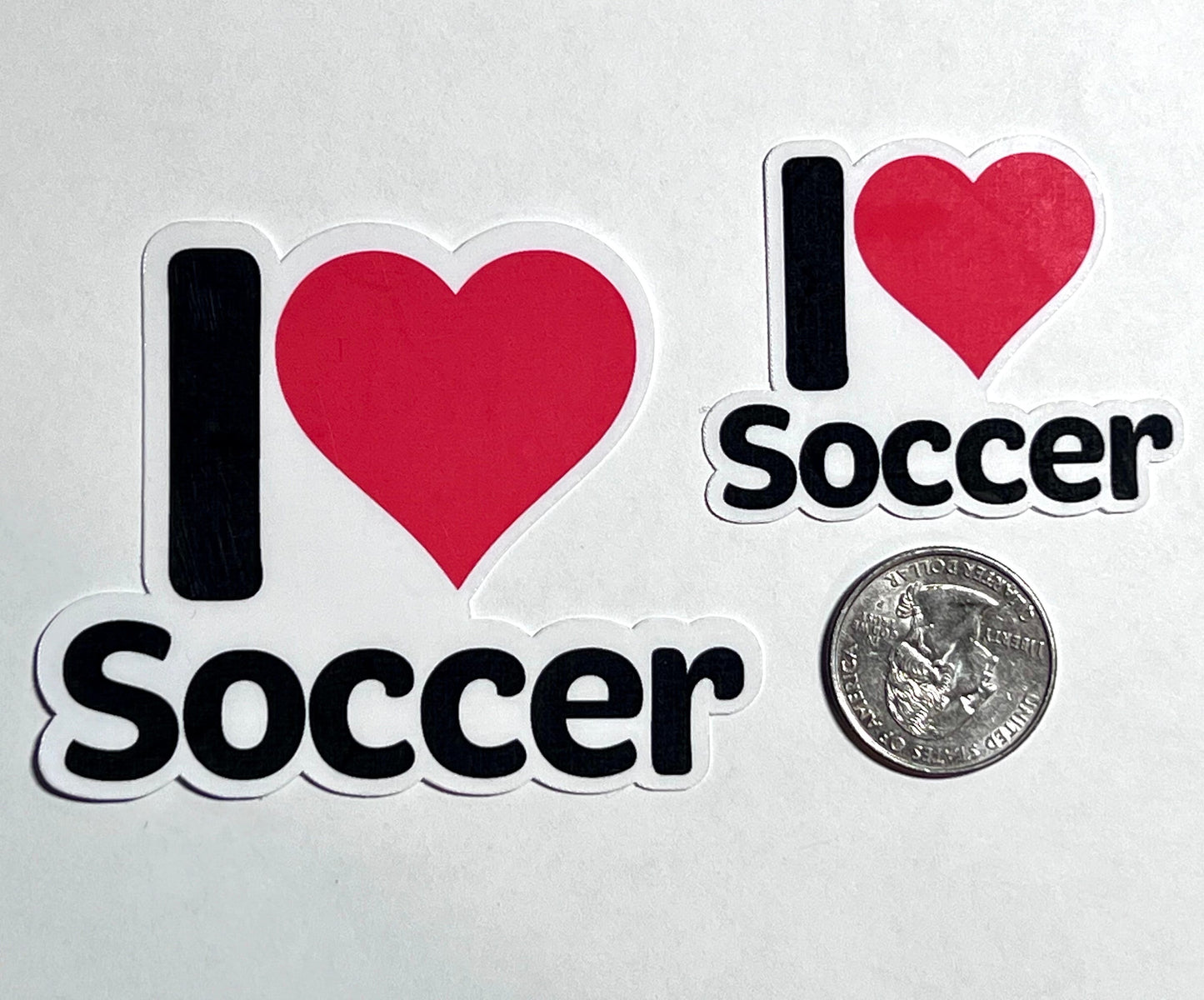 I Heart Soccer Vinyl Sticker image 2