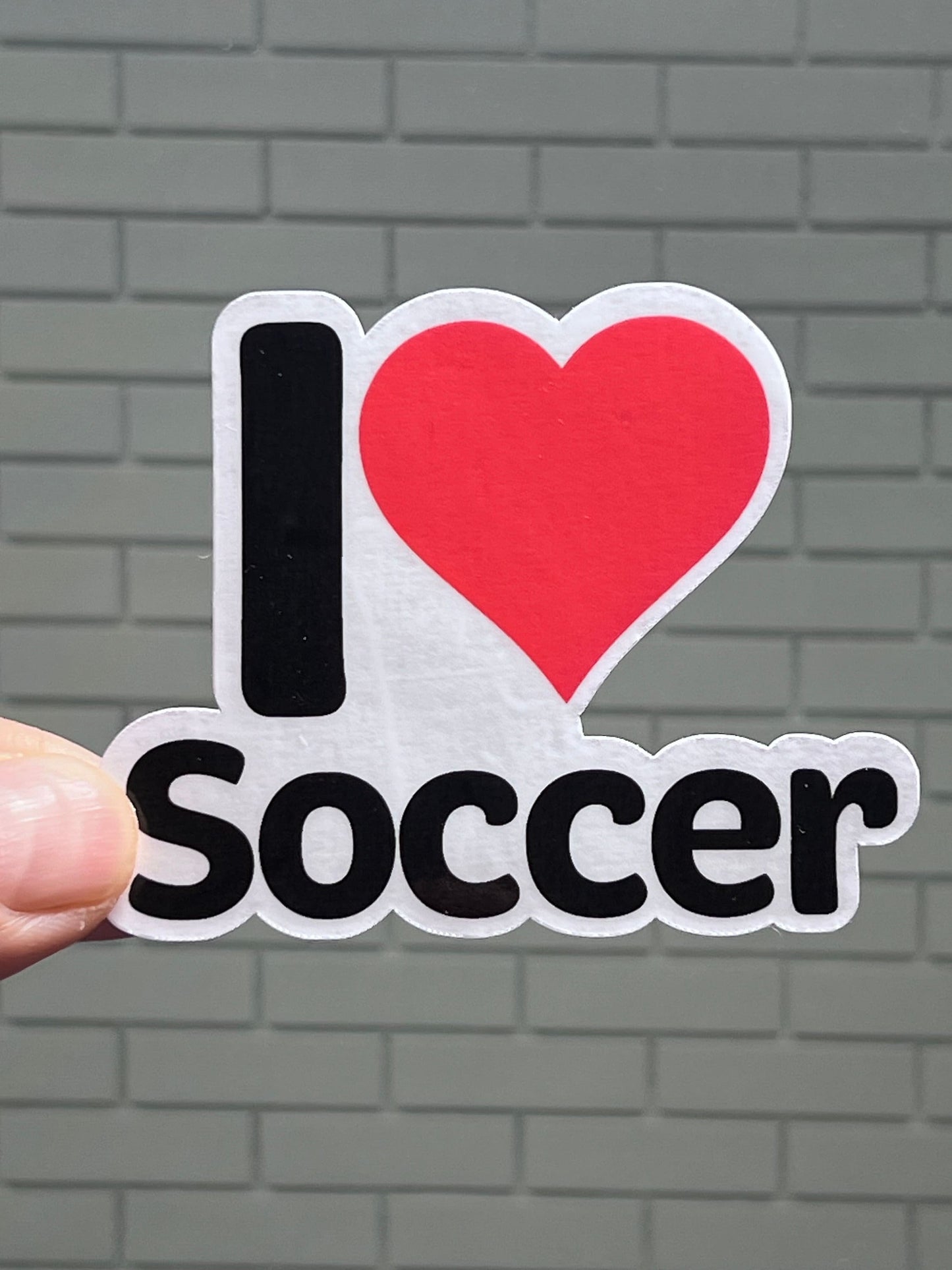 I Heart Soccer Vinyl Sticker image 3