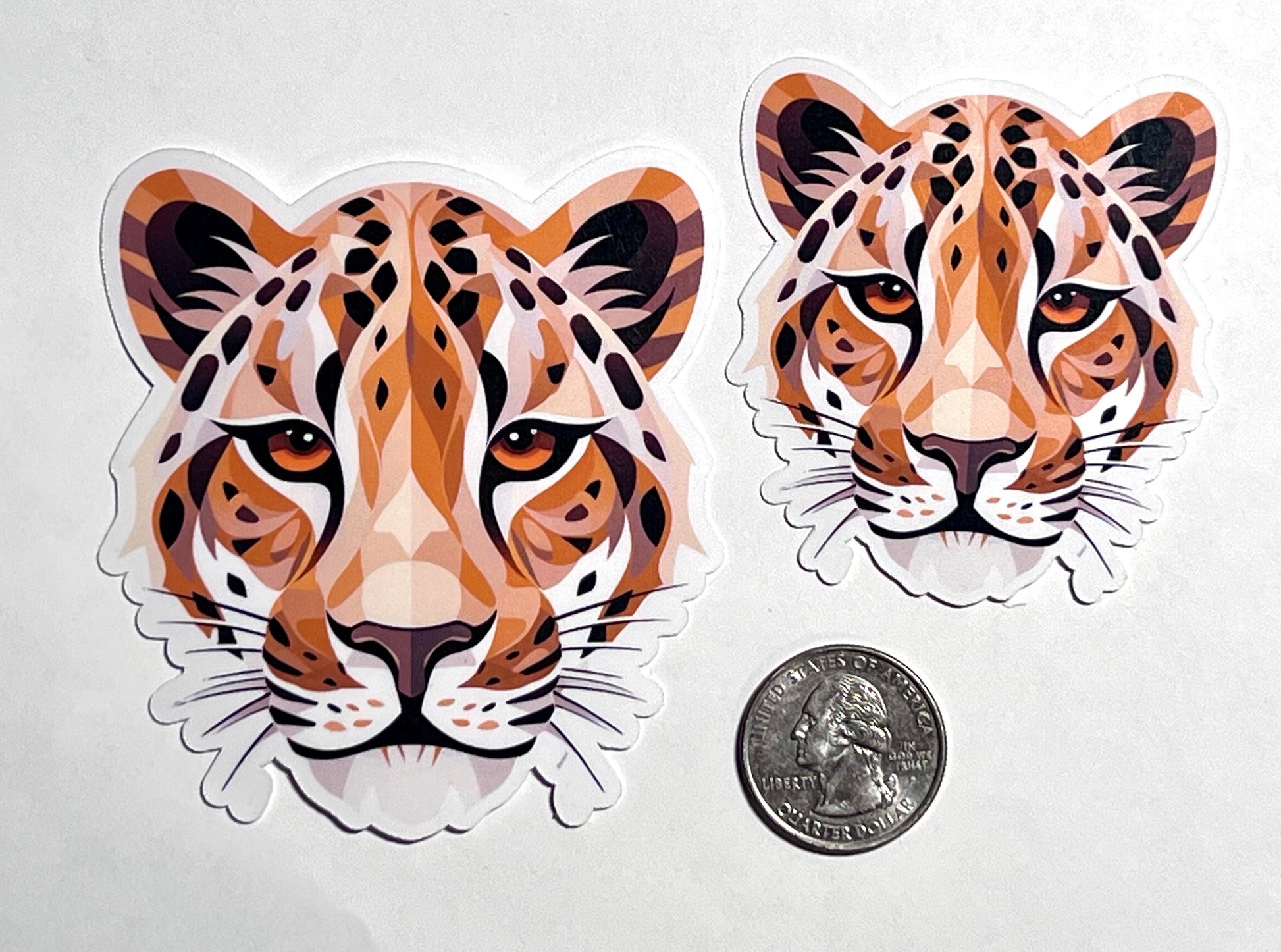 Geometric Cheetah Head Vinyl Sticker image 2