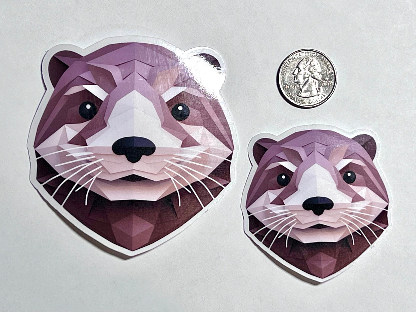 Geometric Sea Otter Head Vinyl Sticker image 2