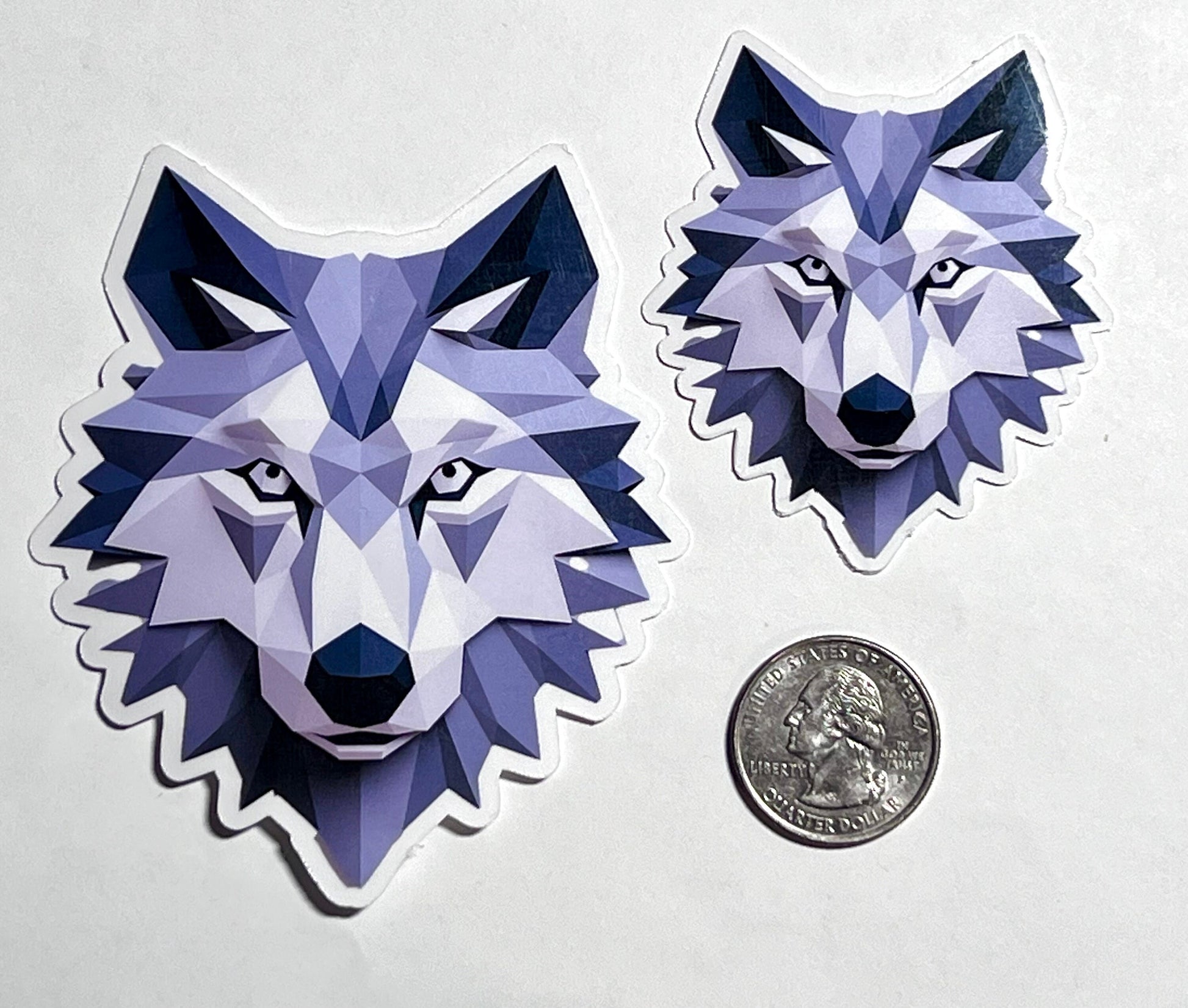 Geometric Wolf Head Vinyl Sticker image 2