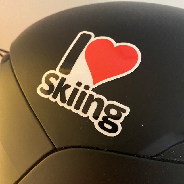 I Heart Skiing Vinyl Sticker image 3