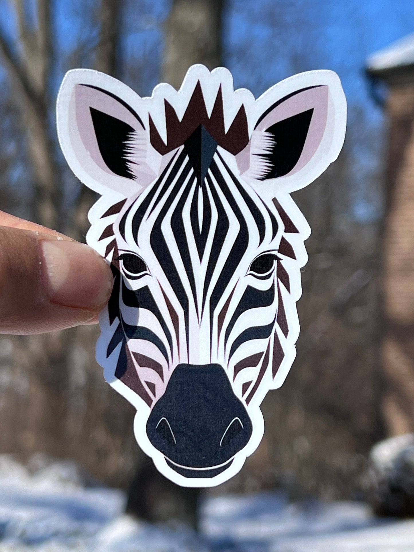 Zebra Head Vinyl Sticker