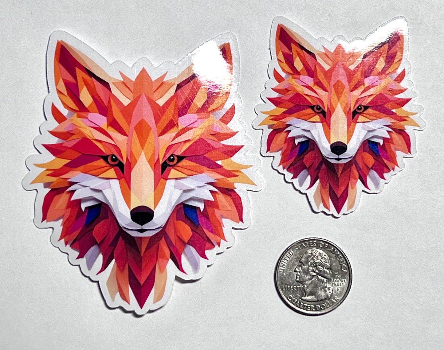 Geometric Fox Head Vinyl Sticker image 2