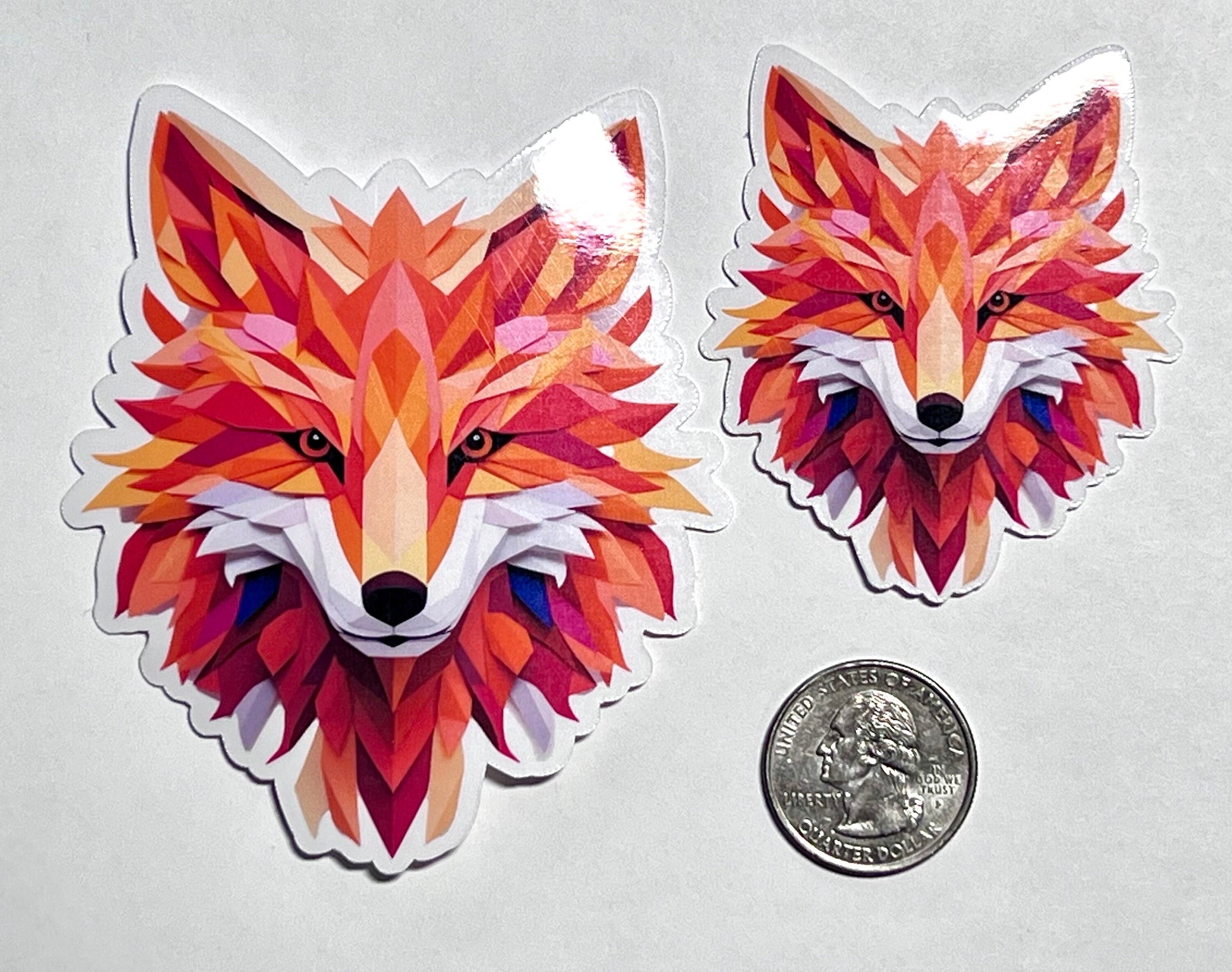 Geometric Fox Head Vinyl Sticker image 2