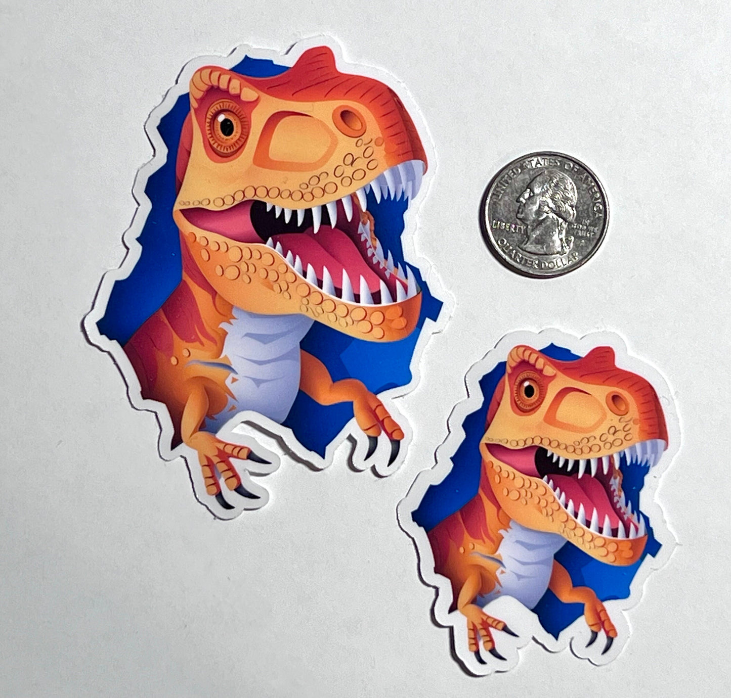 3D T Rex Breakthrough Vinyl Sticker image 2