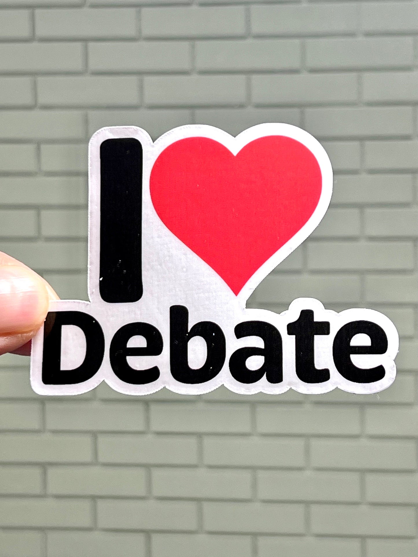 I love Debate Sticker | I Heart Debate Vinyl Sticker | Debate Team Gift | Speech & Debate Club