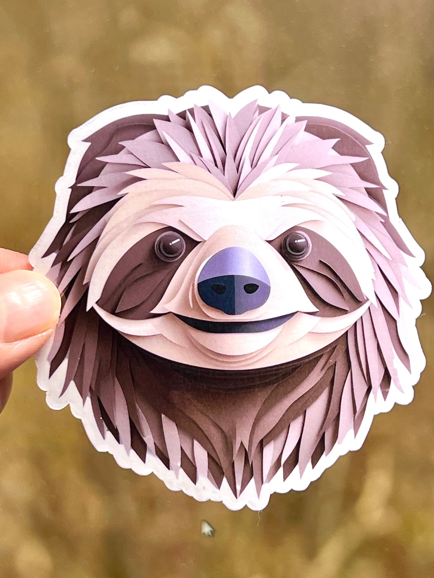 Sloth Sticker | Sloth Head Vinyl Sticker | Sloth Lover | Forest Animal | Geometric Design