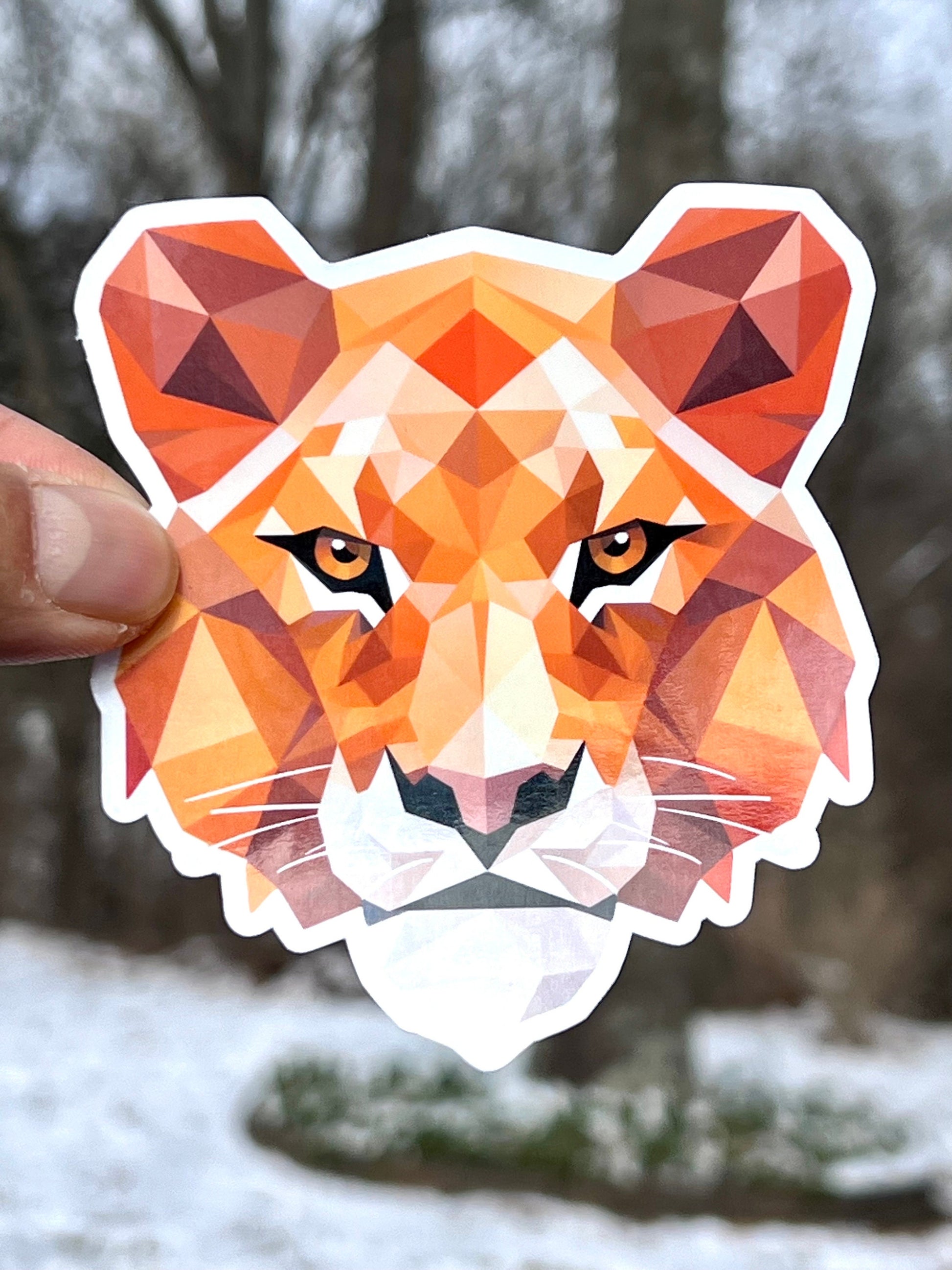 Geometric Lioness Head Vinyl Sticker