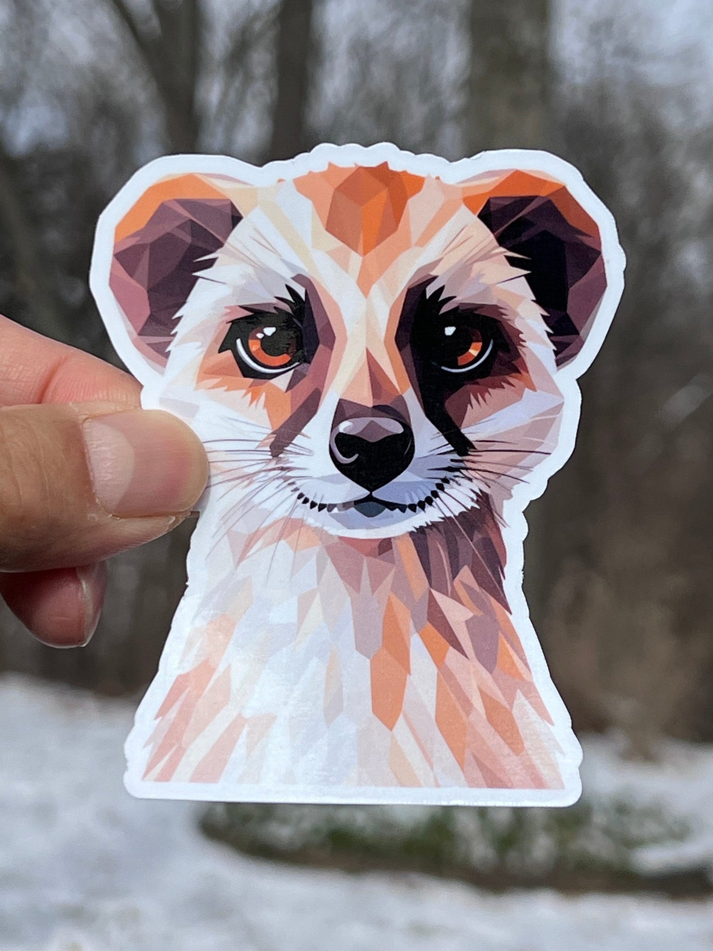 Geometric Meerkat Head Vinyl Sticker