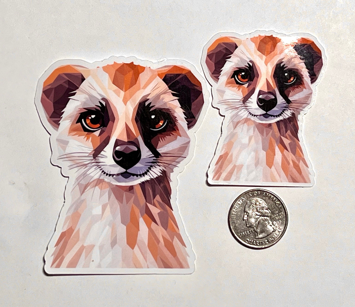 Geometric Meerkat Head Vinyl Sticker image 2