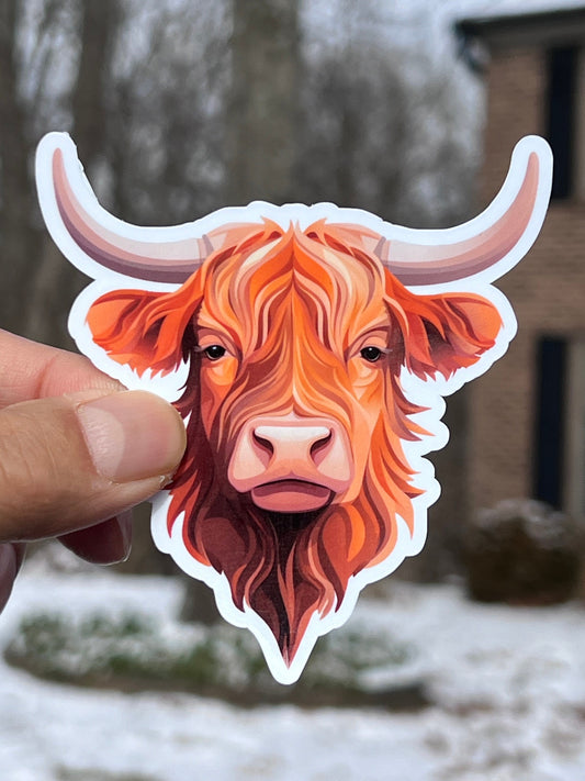 Highland Cow Vinyl Sticker