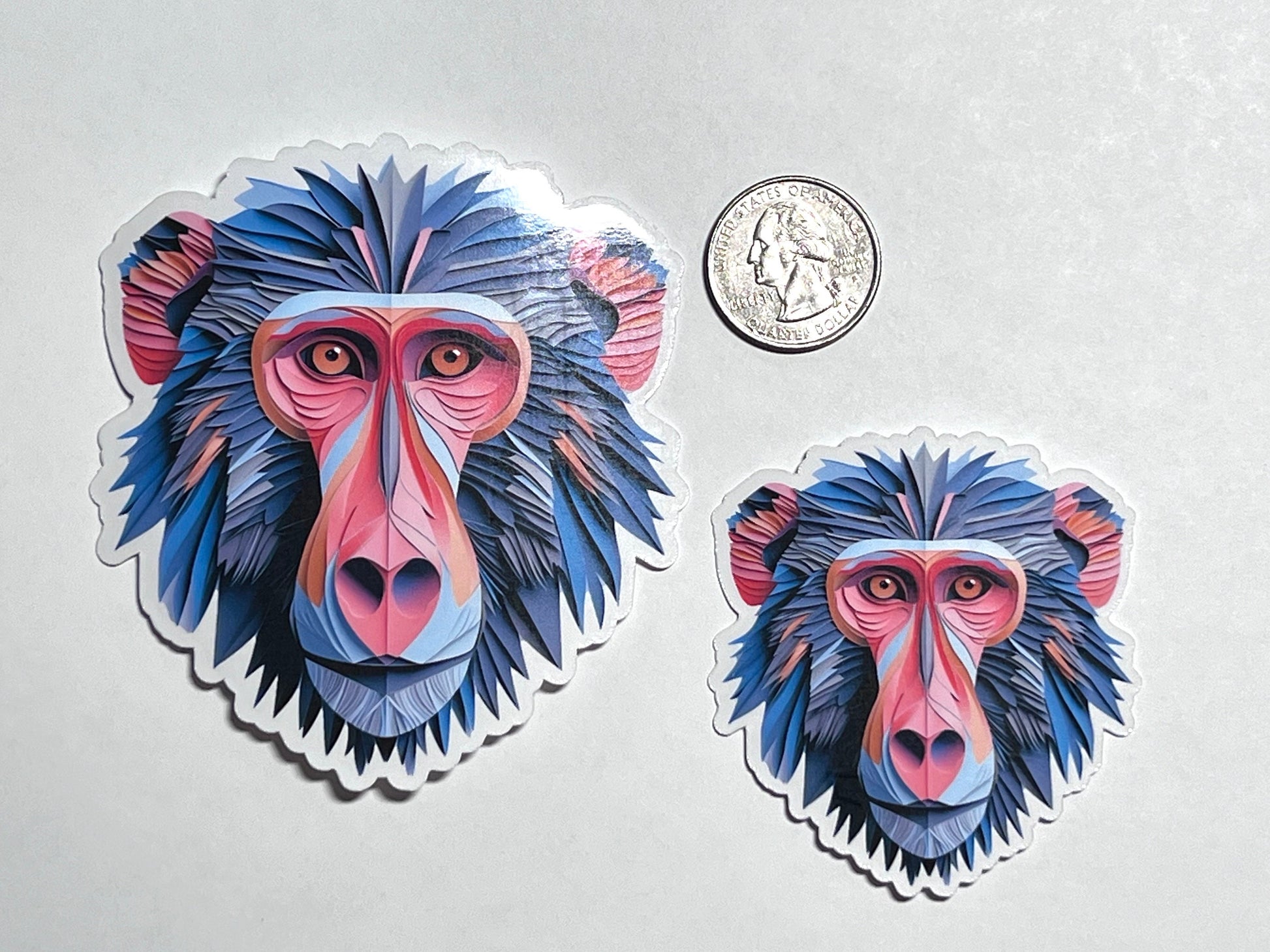 Baboon Head Vinyl Sticker image 2