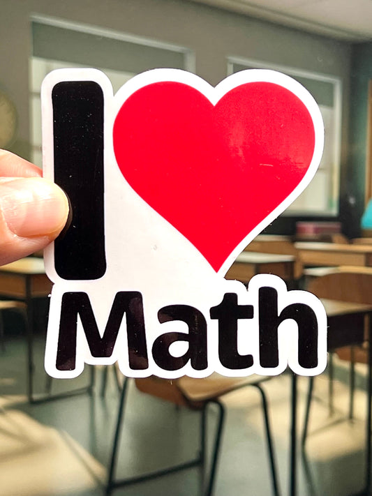 I love Math Sticker | I Heart Math Vinyl Stickers | Mathematician Gift | Math Team Gift