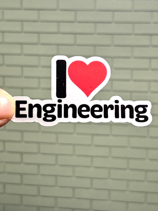 I Heart Engineering Vinyl Sticker