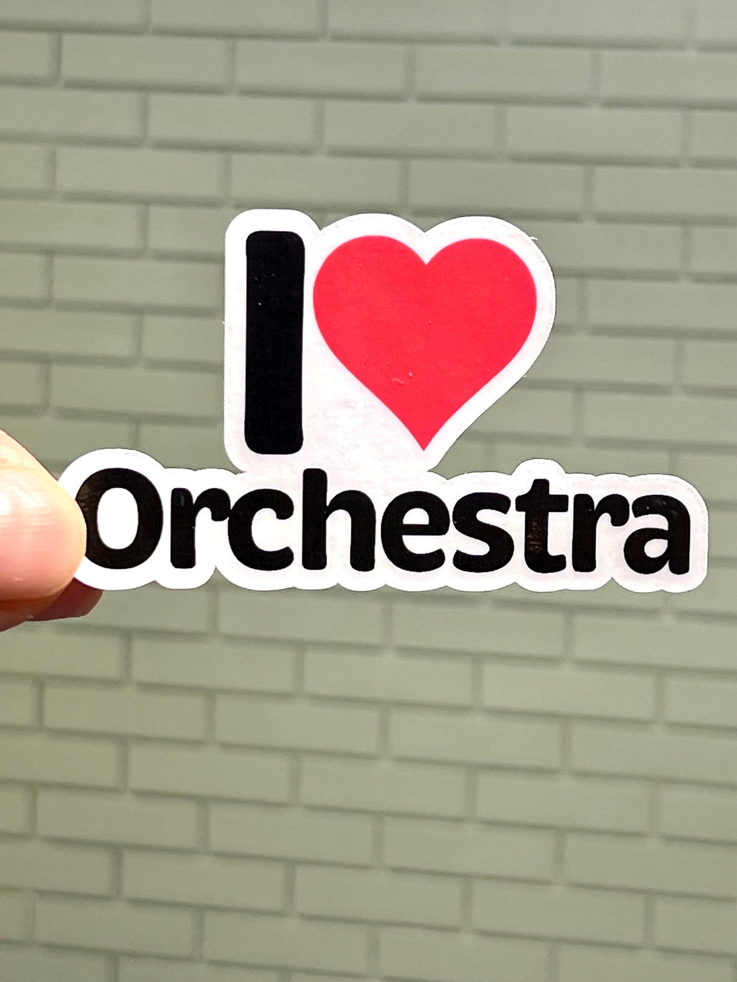 I love Orchestra Sticker | I Heart Orchestra Vinyl Sticker | Orchestra Musician Gift | Conductor Music Director