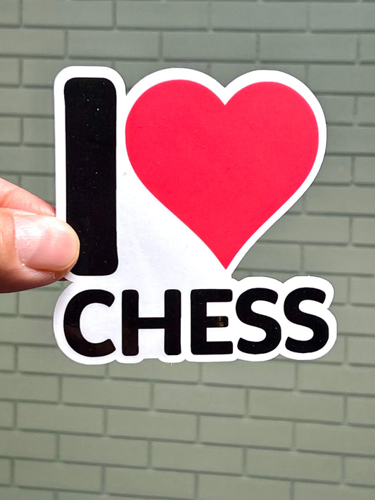 I love Chess Sticker | I Heart Chess Vinyl Sticker | Chess Tournament