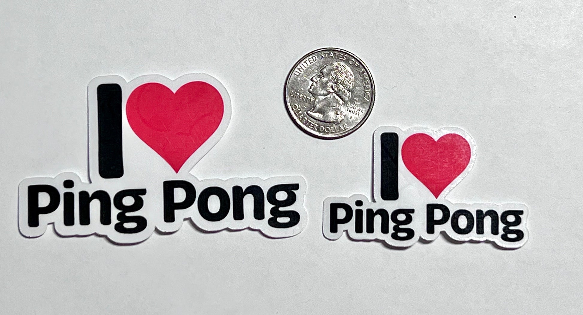 I Heart Ping Pong Vinyl Sticker image 2