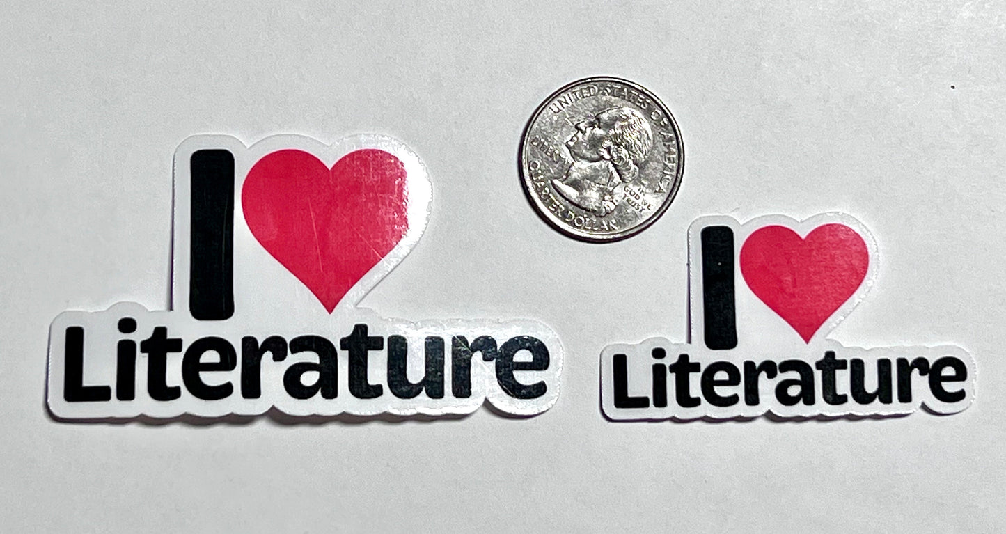 I Heart Literature Vinyl Sticker image 2