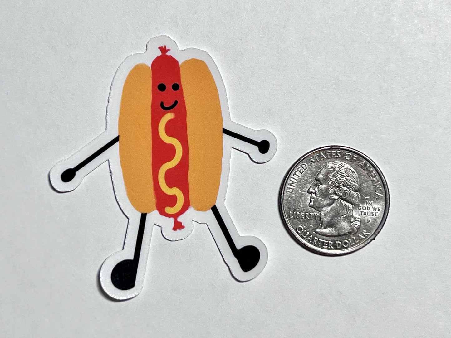 Mr. Hot Dog Cartoon Hot Dog Vinyl Sticker image 2