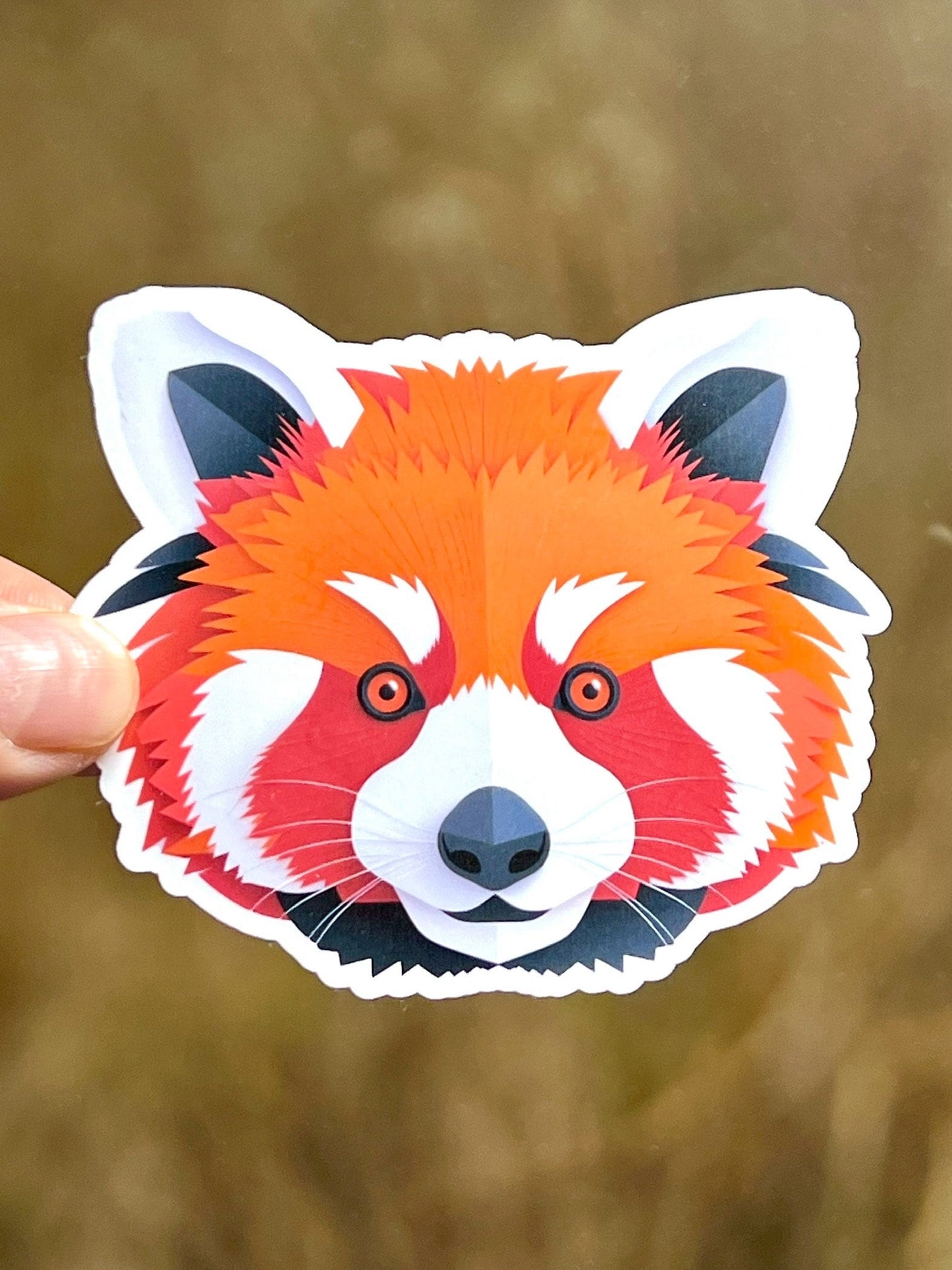 Red Panda Head Vinyl Sticker