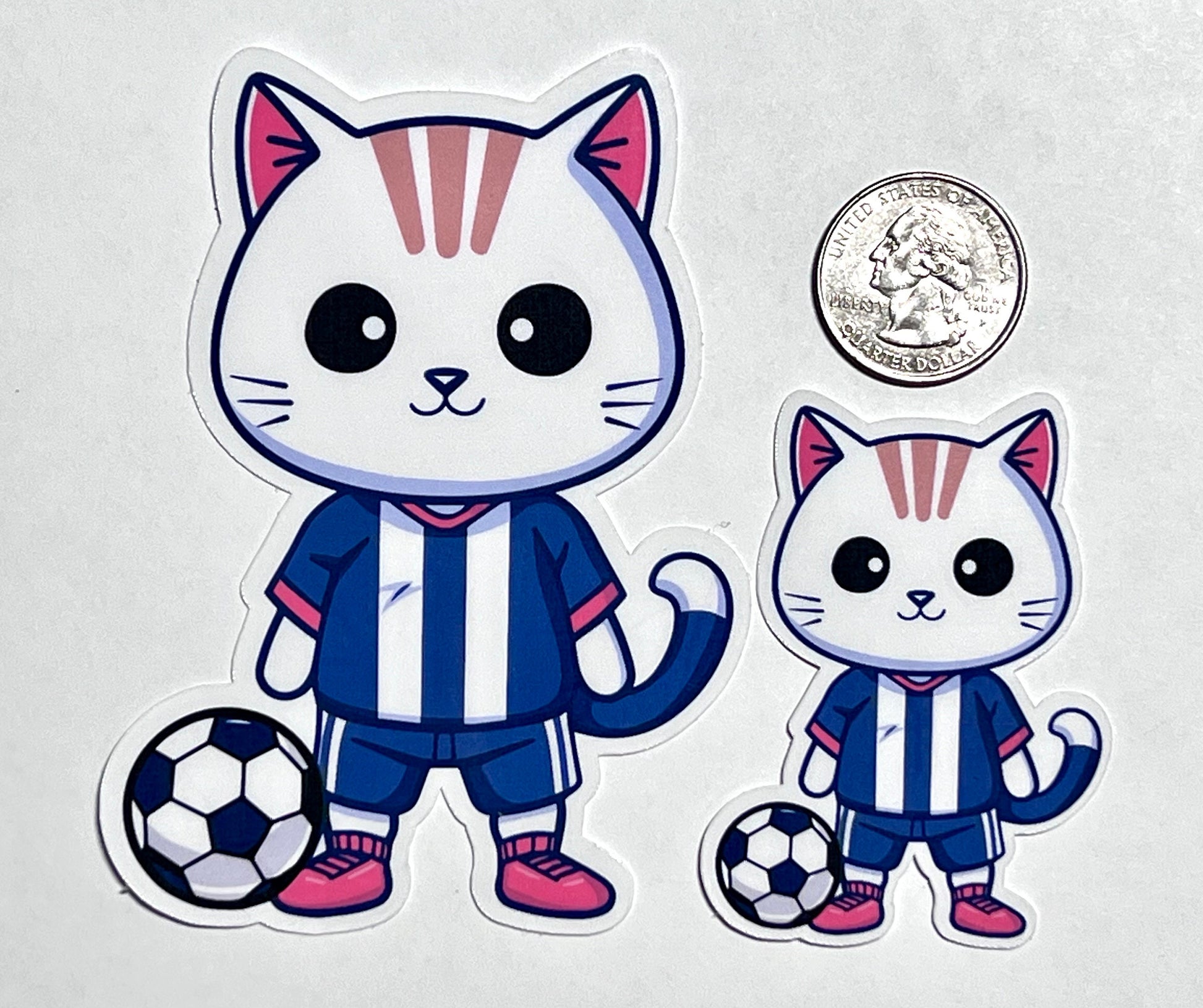 Soccer Cat Vinyl Sticker image 2