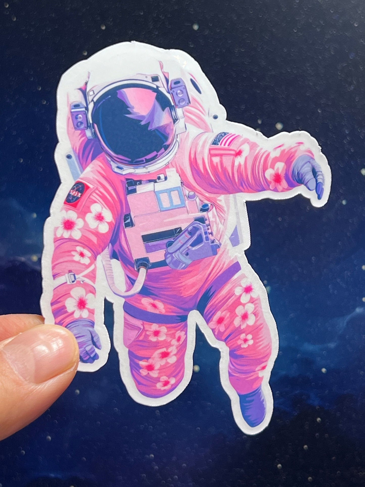 Floral Astronaut Vinyl Sticker