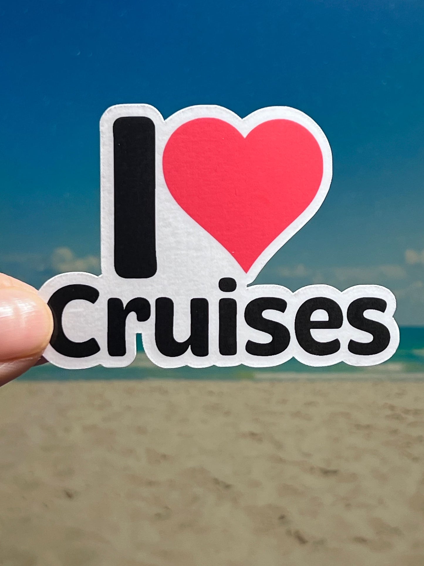 I Love Cruises Vinyl Sticker