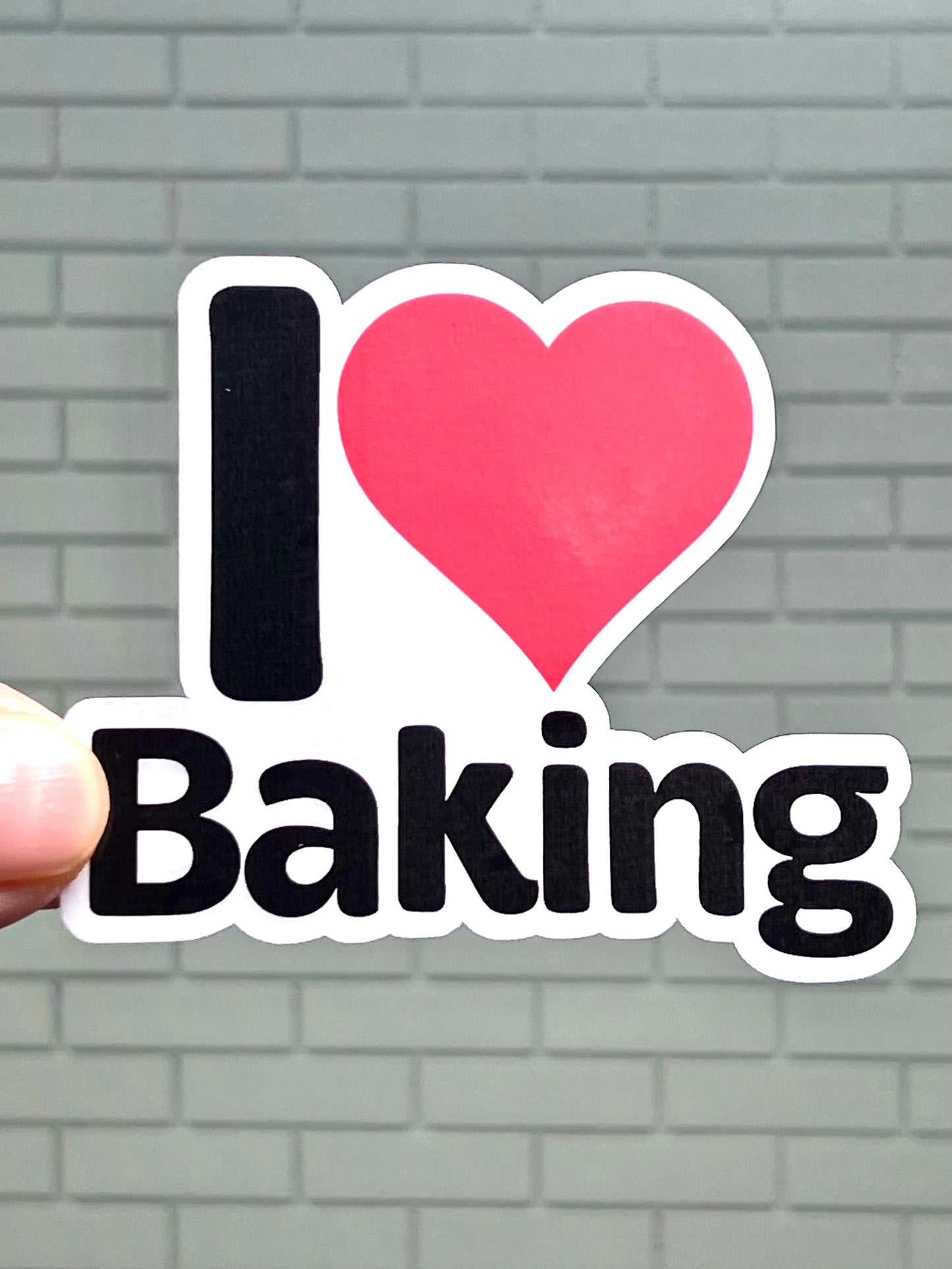 I Heart Baking Vinyl Sticker