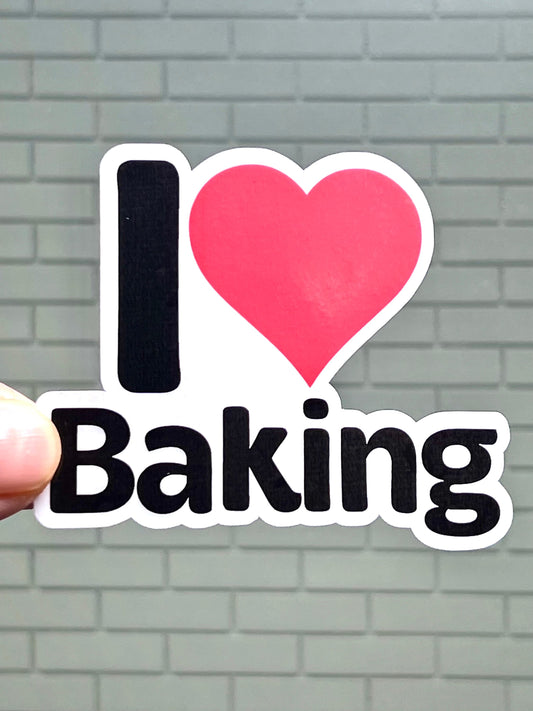 I Heart Baking Vinyl Sticker