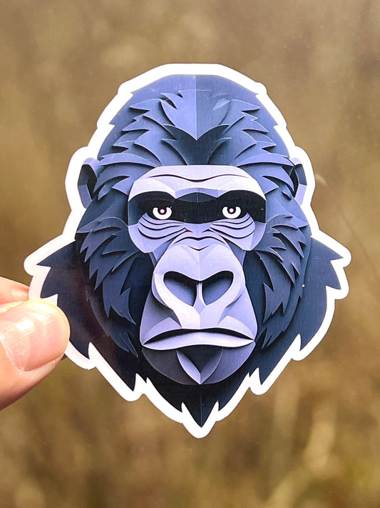 Gorilla Sticker | Silverback Gorilla Head Vinyl Sticker