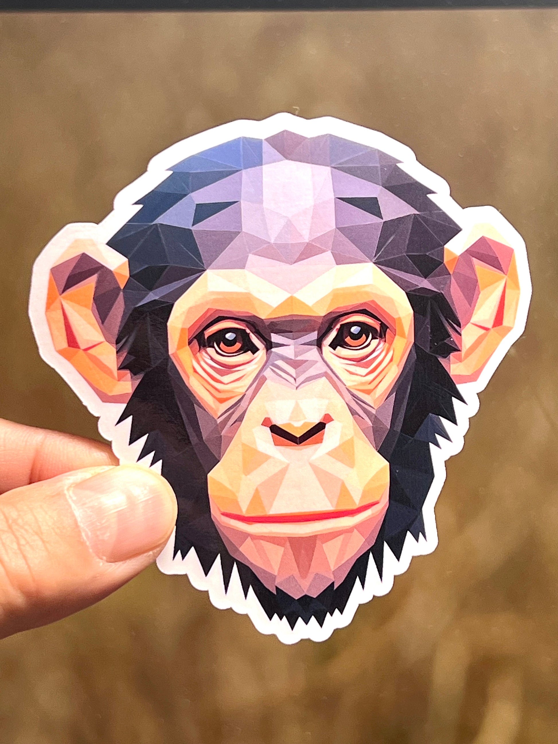 Geometric Chimpanzee Vinyl Sticker