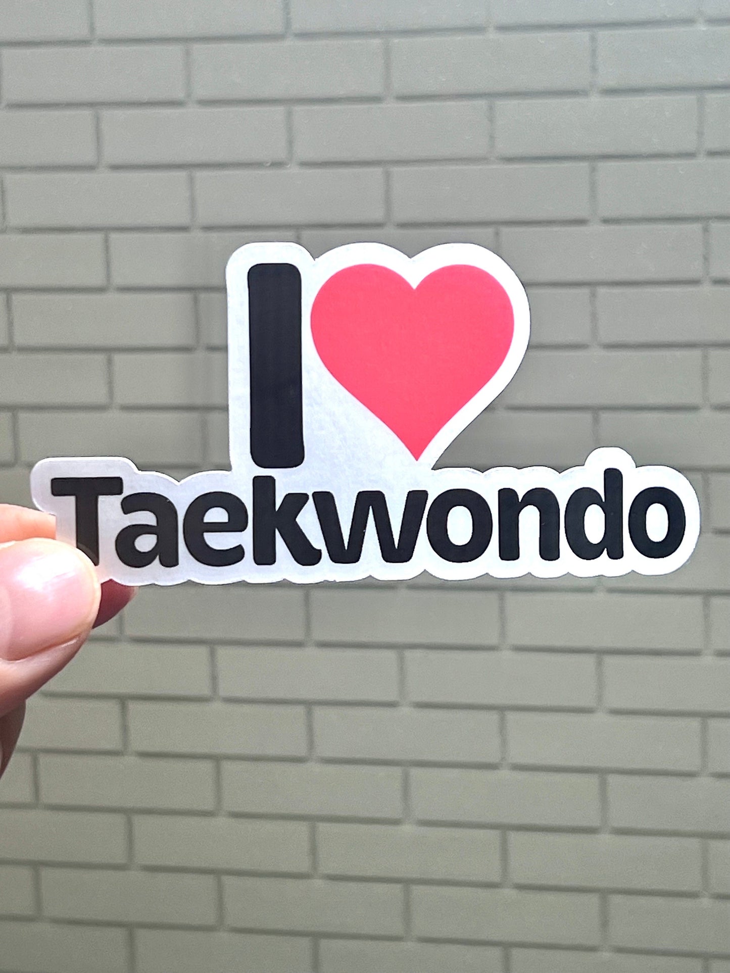 I love Taekwondo Sticker | I Heart Taekwondo Vinyl Sticker  | Korean Martial Arts