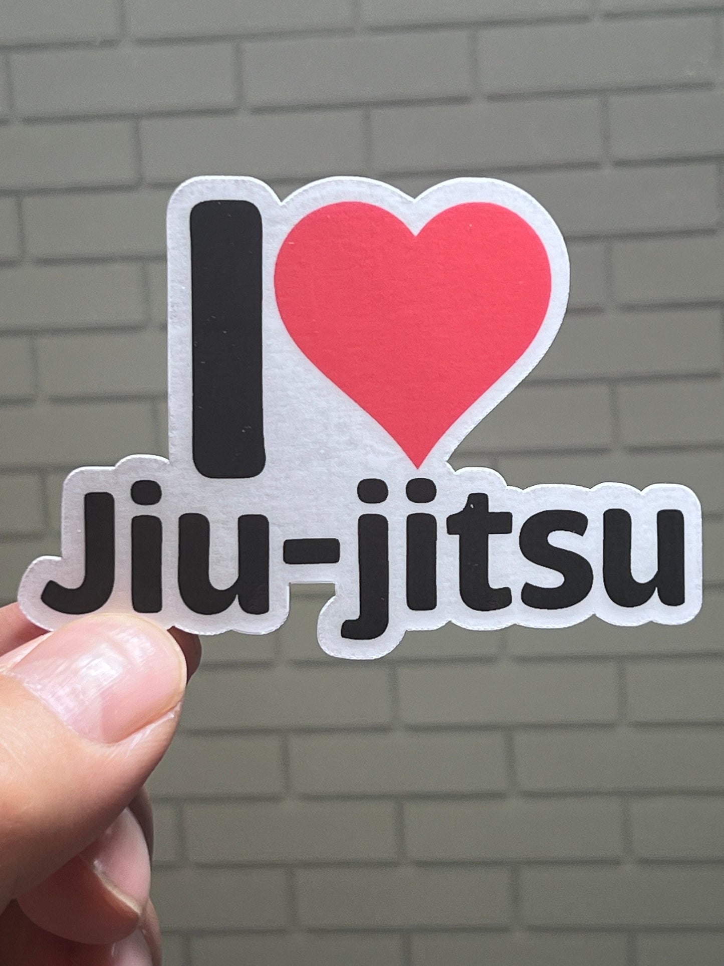 I love Jiu-jitsu Sticker | I Heart Jiu-jitsu Vinyl Sticker | Martial Arts Gift | Brazilian Jiu-jitsu