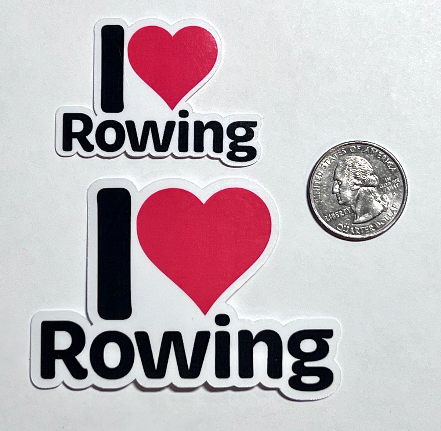 I Heart Rowing Vinyl Sticker image 2