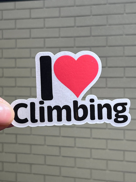 I Heart Climbing Vinyl Sticker