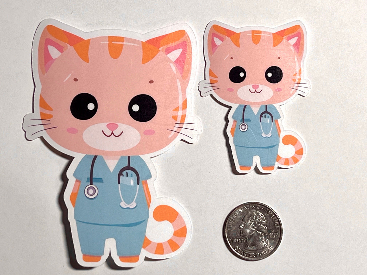 Cat in Scrubs Vinyl Sticker image 2