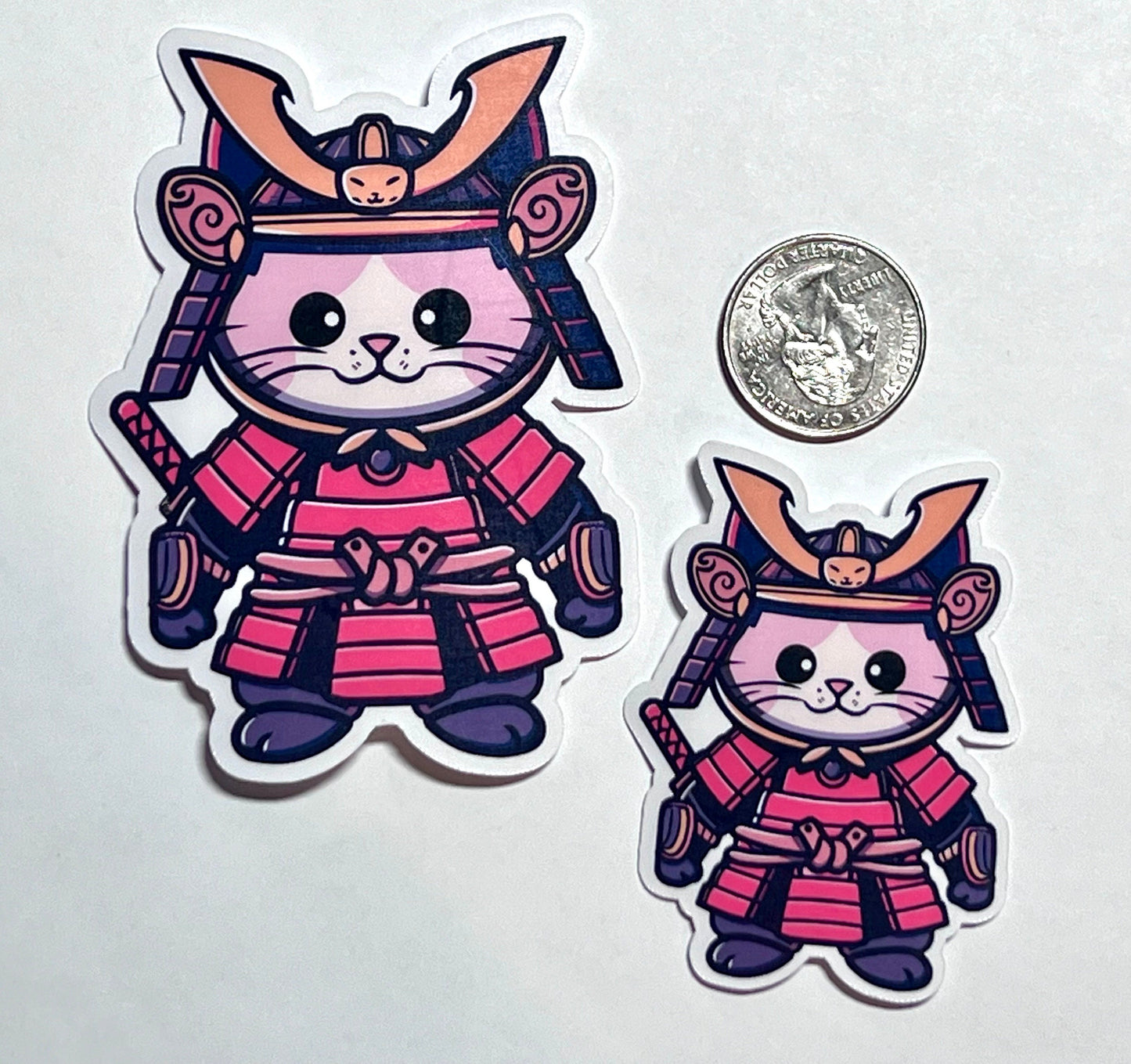 Samurai Cat Vinyl Sticker image 2