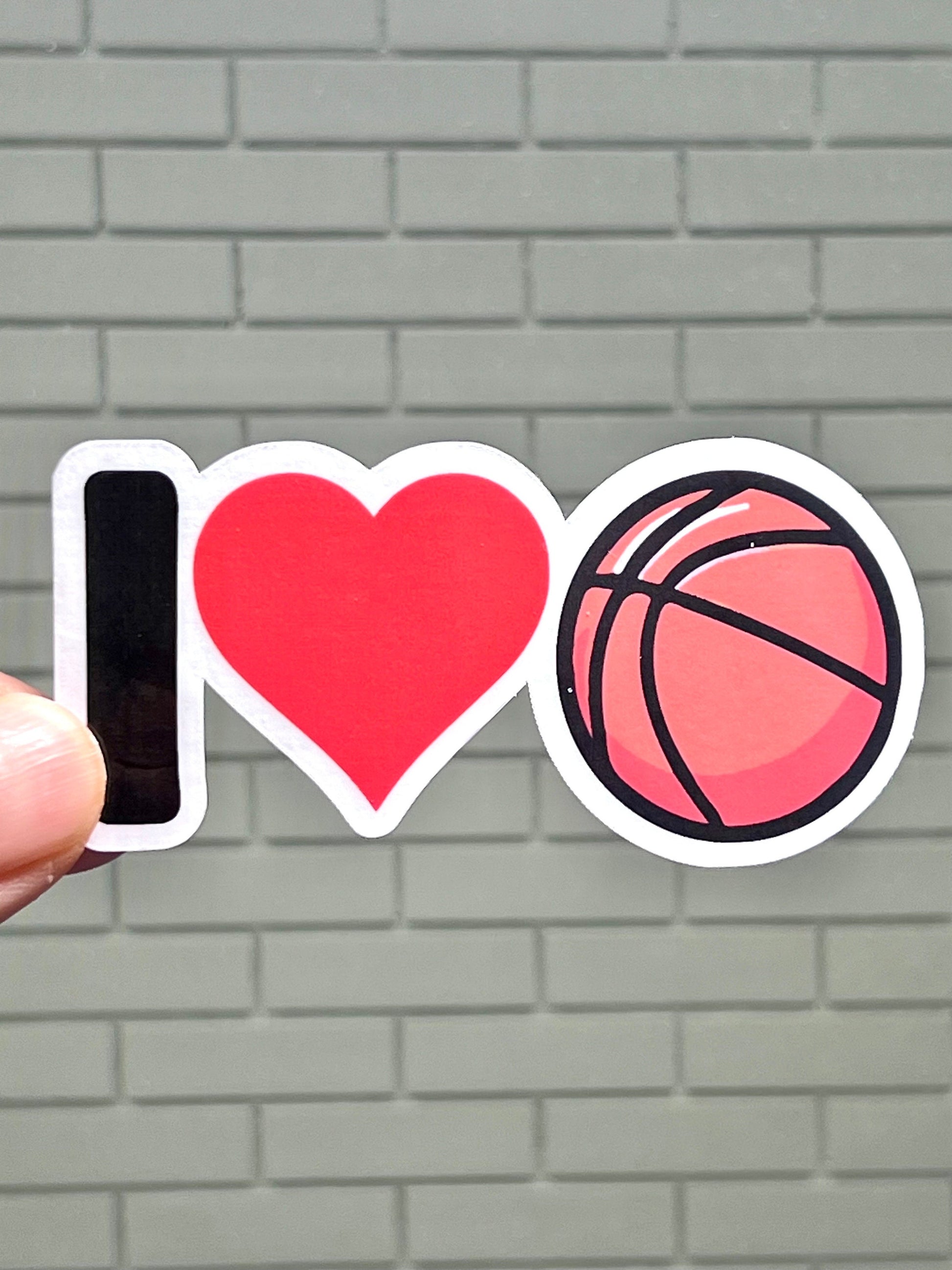 I Love Basketball Vinyl Sticker