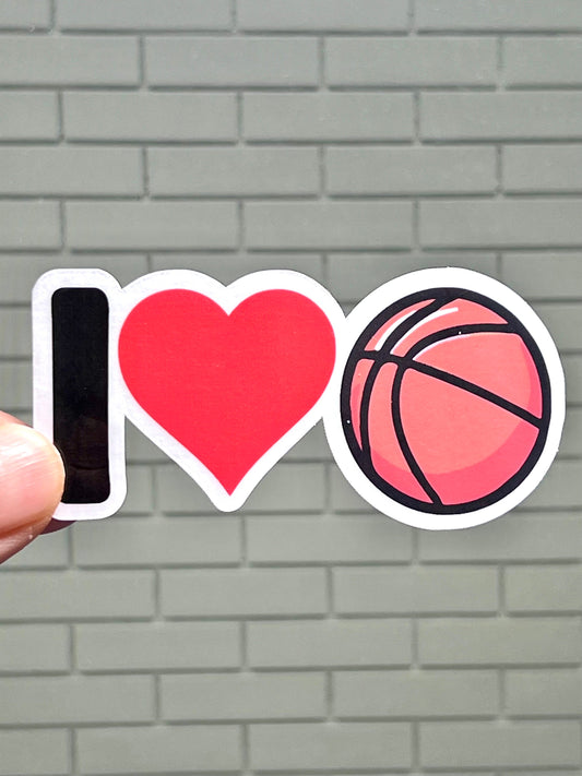 I Love Basketball Vinyl Sticker