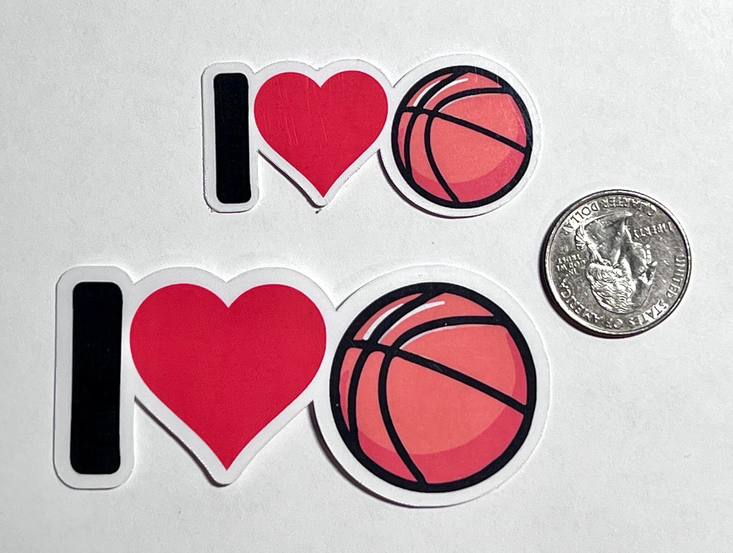 I Love Basketball Vinyl Sticker image 2