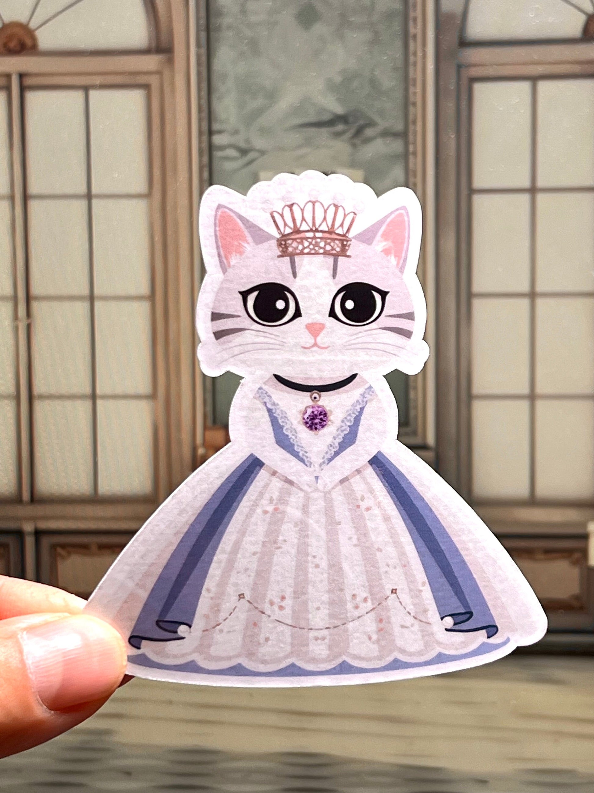 Princess Cat Vinyl Sticker