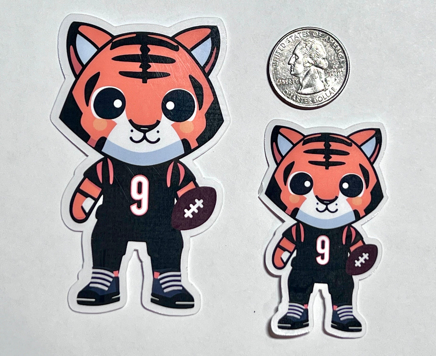 Tiger with Joe Burrow #9 Black Jersey White Pants Vinyl Sticker image 4