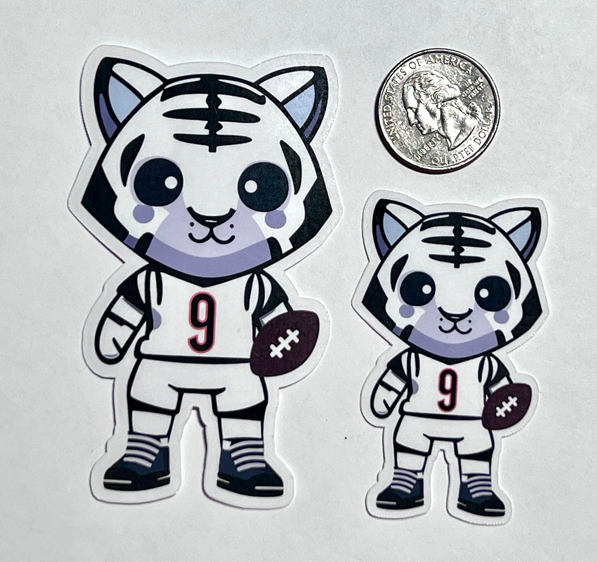 White Bengal Tiger Joe Burrow #9 Jersey Vinyl Sticker image 2