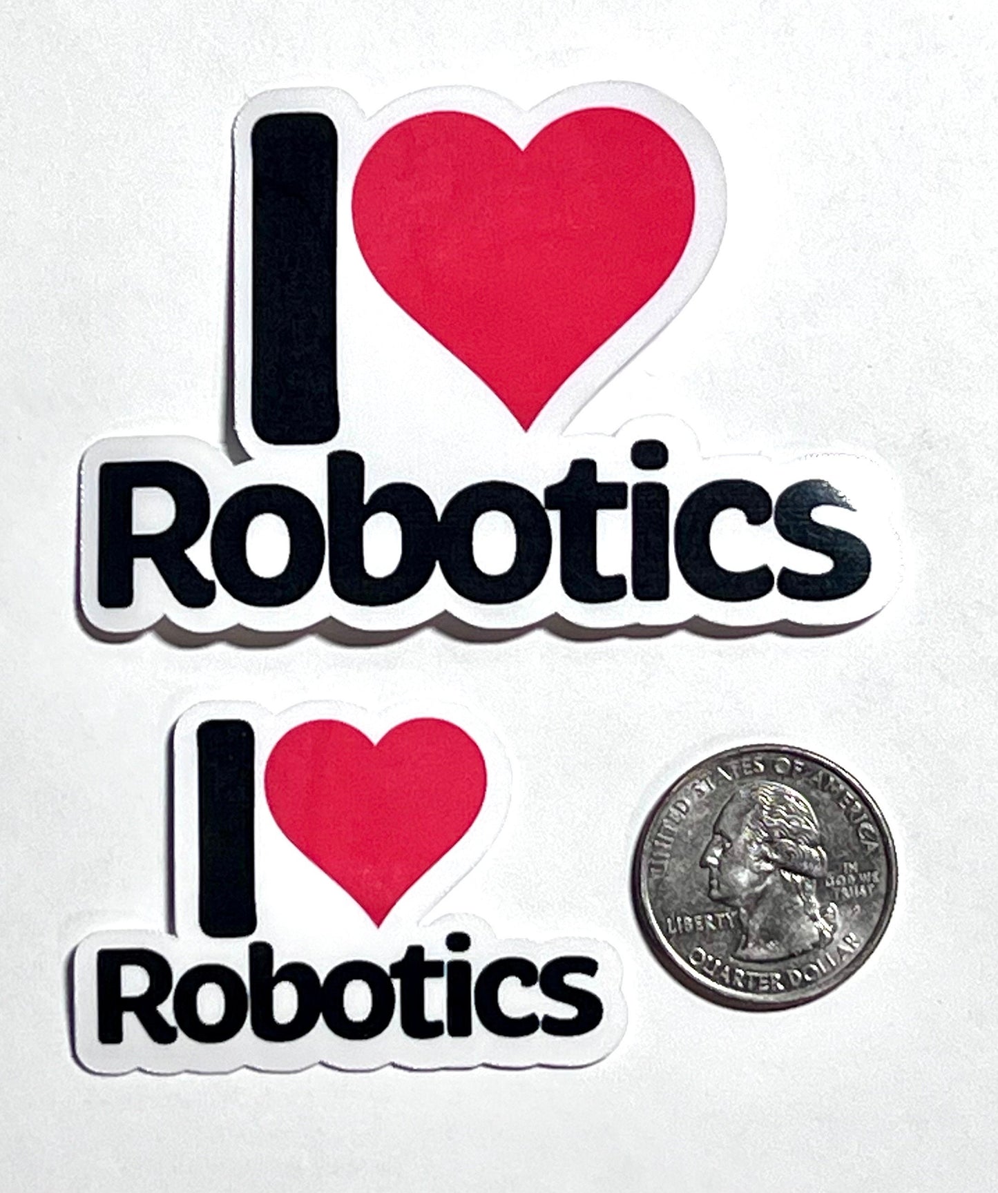 I Heart Robotics Vinyl Sticker image 2